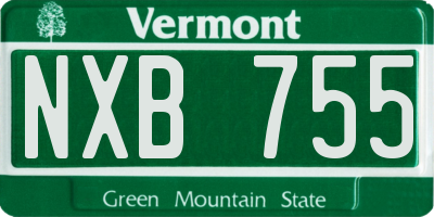 VT license plate NXB755