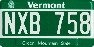 VT license plate NXB758