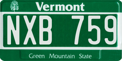 VT license plate NXB759