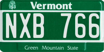 VT license plate NXB766