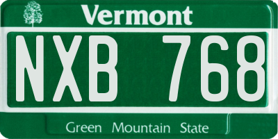 VT license plate NXB768