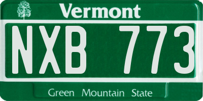 VT license plate NXB773