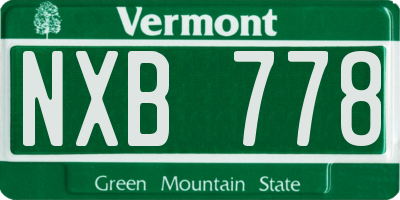 VT license plate NXB778