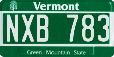 VT license plate NXB783