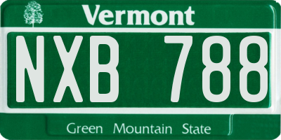 VT license plate NXB788