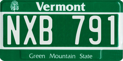 VT license plate NXB791
