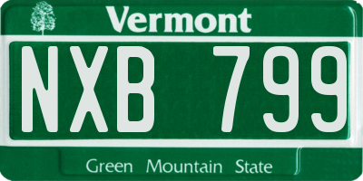 VT license plate NXB799