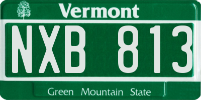 VT license plate NXB813