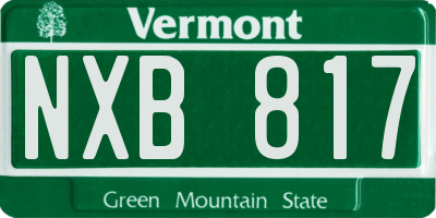 VT license plate NXB817