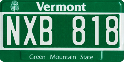 VT license plate NXB818