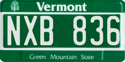 VT license plate NXB836