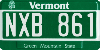 VT license plate NXB861