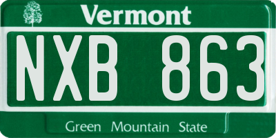 VT license plate NXB863