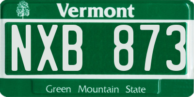 VT license plate NXB873