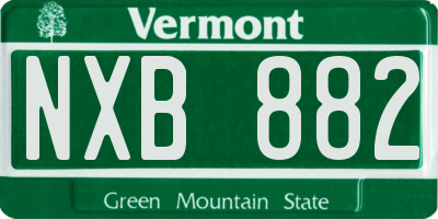 VT license plate NXB882