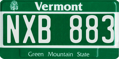 VT license plate NXB883