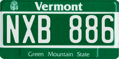 VT license plate NXB886