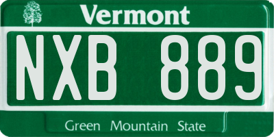 VT license plate NXB889