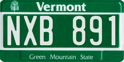 VT license plate NXB891
