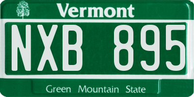 VT license plate NXB895