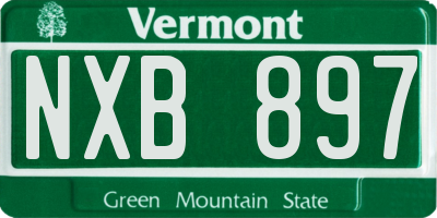 VT license plate NXB897