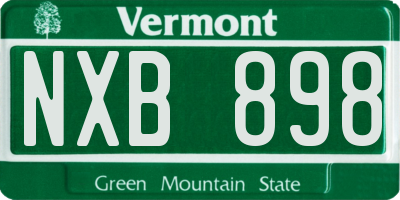 VT license plate NXB898