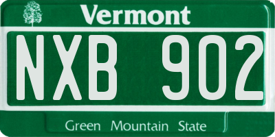 VT license plate NXB902