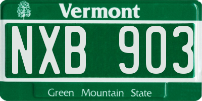 VT license plate NXB903