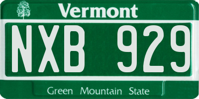 VT license plate NXB929