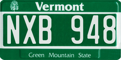VT license plate NXB948