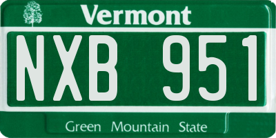 VT license plate NXB951