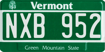 VT license plate NXB952