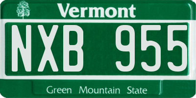 VT license plate NXB955