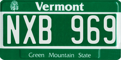 VT license plate NXB969