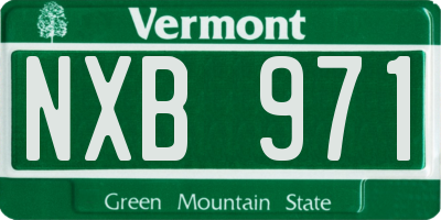 VT license plate NXB971