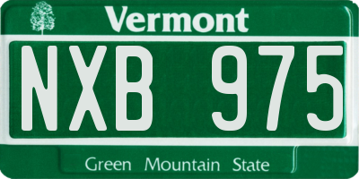 VT license plate NXB975