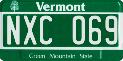 VT license plate NXC069