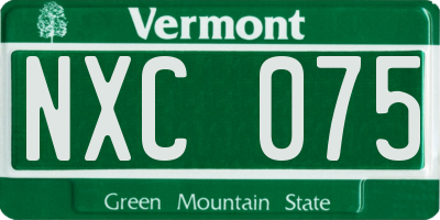 VT license plate NXC075
