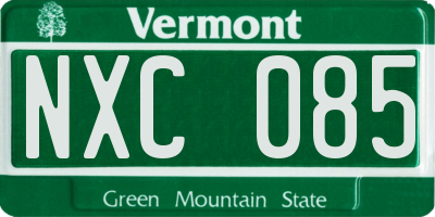VT license plate NXC085