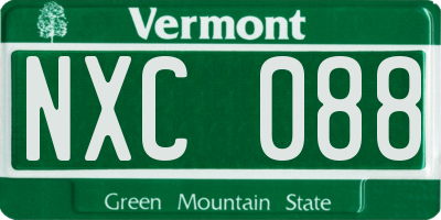 VT license plate NXC088