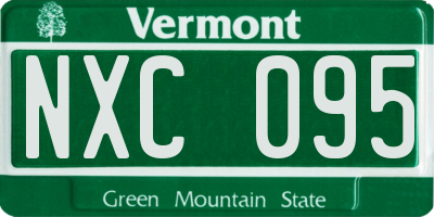 VT license plate NXC095