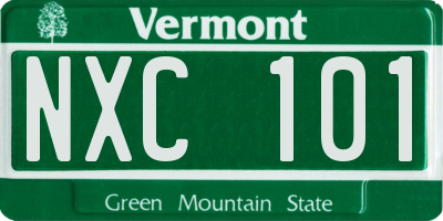 VT license plate NXC101