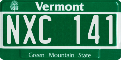 VT license plate NXC141