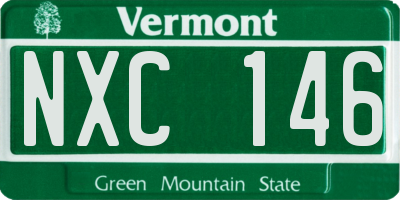 VT license plate NXC146