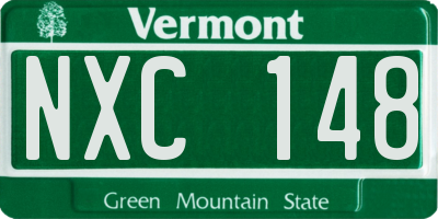 VT license plate NXC148