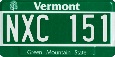 VT license plate NXC151