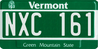 VT license plate NXC161