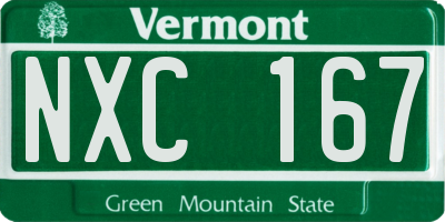 VT license plate NXC167