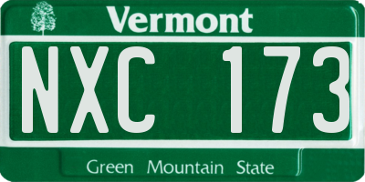VT license plate NXC173