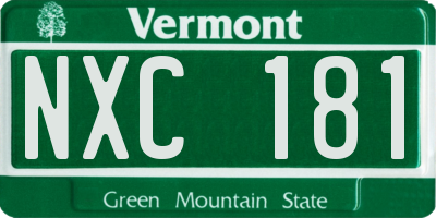 VT license plate NXC181